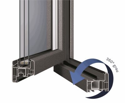Eforte Fenster im  Aluminium-Look